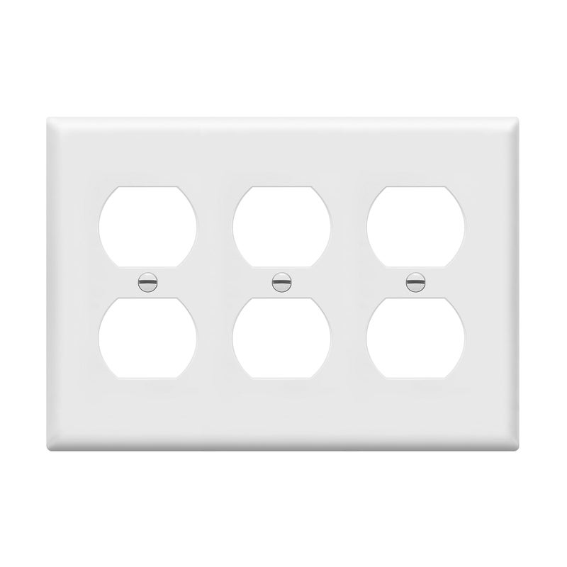 لوحة حائط مخرج مزدوج ENERLITES بحجم 3Gang 450 x 638 بولي كربونات حراري 8823W أبيض