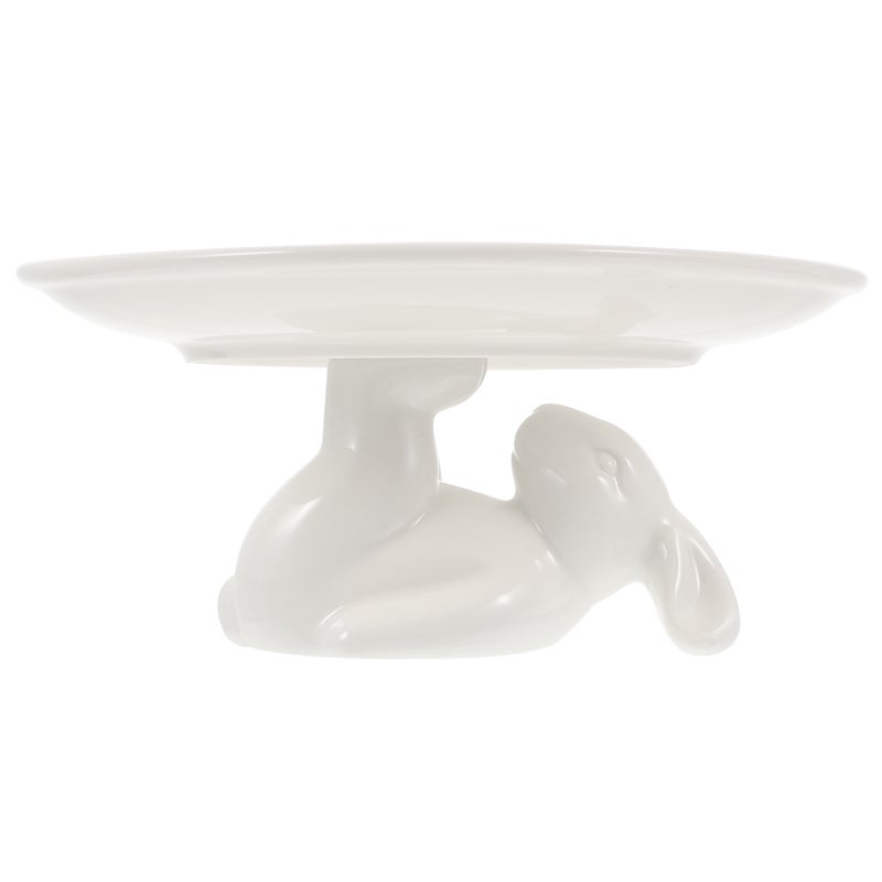1 Set Cake Stand Bunny Cake Tray Ceramic Cake Holder Ceramic Bunny Tray Cupcake Stand - Image 5