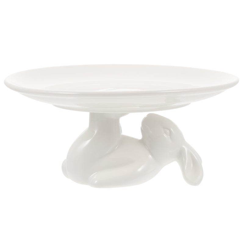 1 Set Cake Stand Bunny Cake Tray Ceramic Cake Holder Ceramic Bunny Tray Cupcake Stand - Image 3