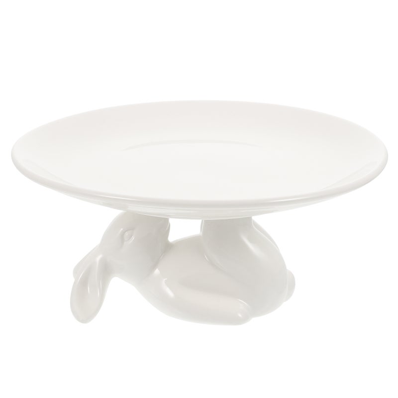 1 Set Cake Stand Bunny Cake Tray Ceramic Cake Holder Ceramic Bunny Tray Cupcake Stand - Image 4