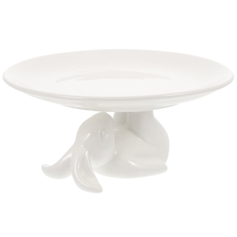 1 Set Cake Stand Bunny Cake Tray Ceramic Cake Holder Ceramic Bunny Tray Cupcake Stand - Image 1