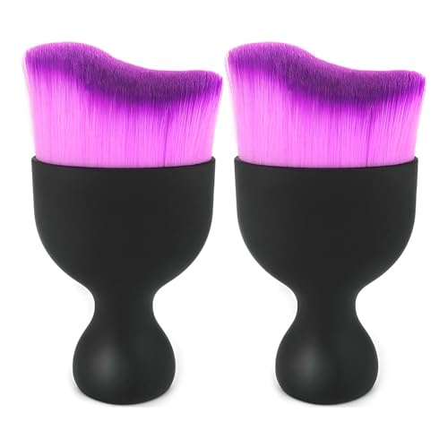 Eiruseed Car Interior Cleaning Brush Car Duster Interior with Ultra Soft Bristles Auto Detailing Brushes Dusting Car Accessories for Dashboard, AC Vents, Leather, Scratch-Free (2P_DoublePurple) - Image 1