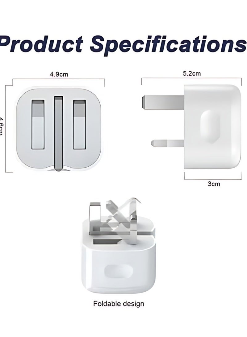 محول شاحن سريع USB-C بقدرة 35 وات، شاحن حائط صغير الحجم لهاتف iPhone 15/14/13/12/11/SE2020/XR/XS Max/X وiPad، شحن سريع متوافق مع أجهزة iPhone & Type-C - view 2