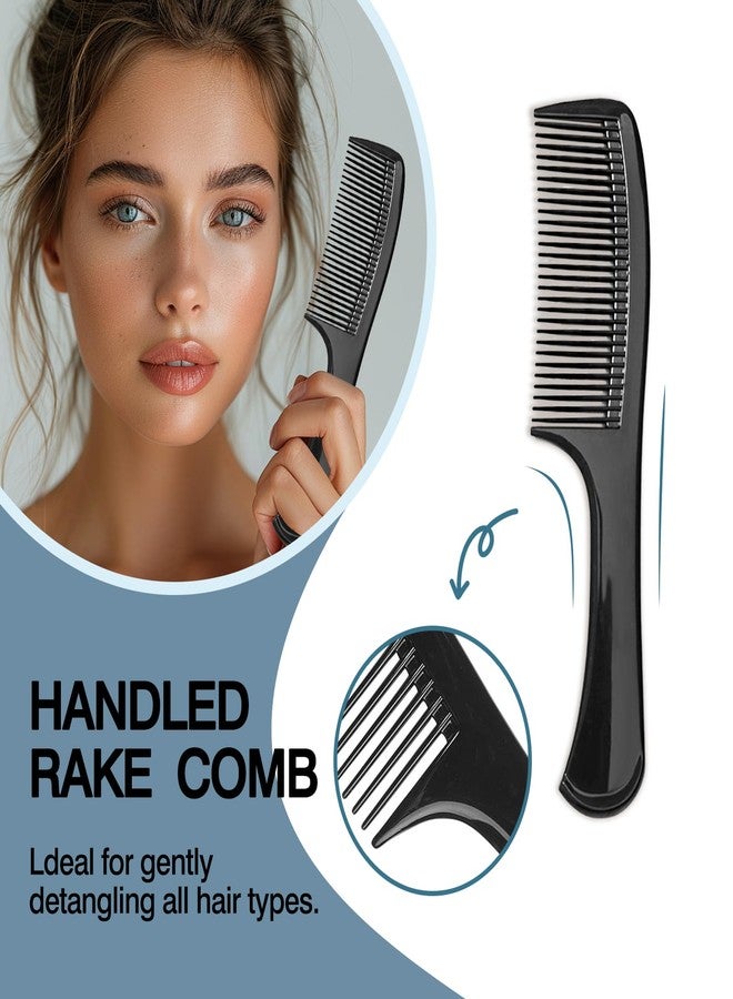 Zoolinn 3PCS Wide-Tooth Comb Set, Detangling & Styling Comb, with Ergonomic Grip for Medium & Thick Hair, Salon-Style, for Men & Women(Black) - Image 2