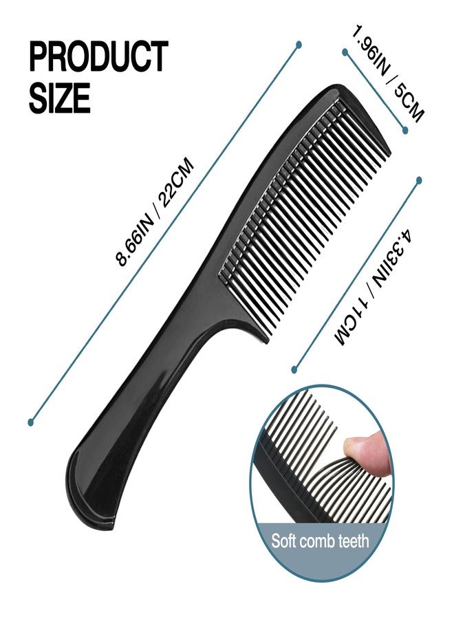 Zoolinn 3PCS Wide-Tooth Comb Set, Detangling & Styling Comb, with Ergonomic Grip for Medium & Thick Hair, Salon-Style, for Men & Women(Black) - Image 4