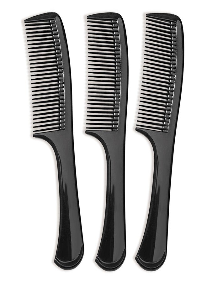 Zoolinn 3PCS Wide-Tooth Comb Set, Detangling & Styling Comb, with Ergonomic Grip for Medium & Thick Hair, Salon-Style, for Men & Women(Black) - Image 1