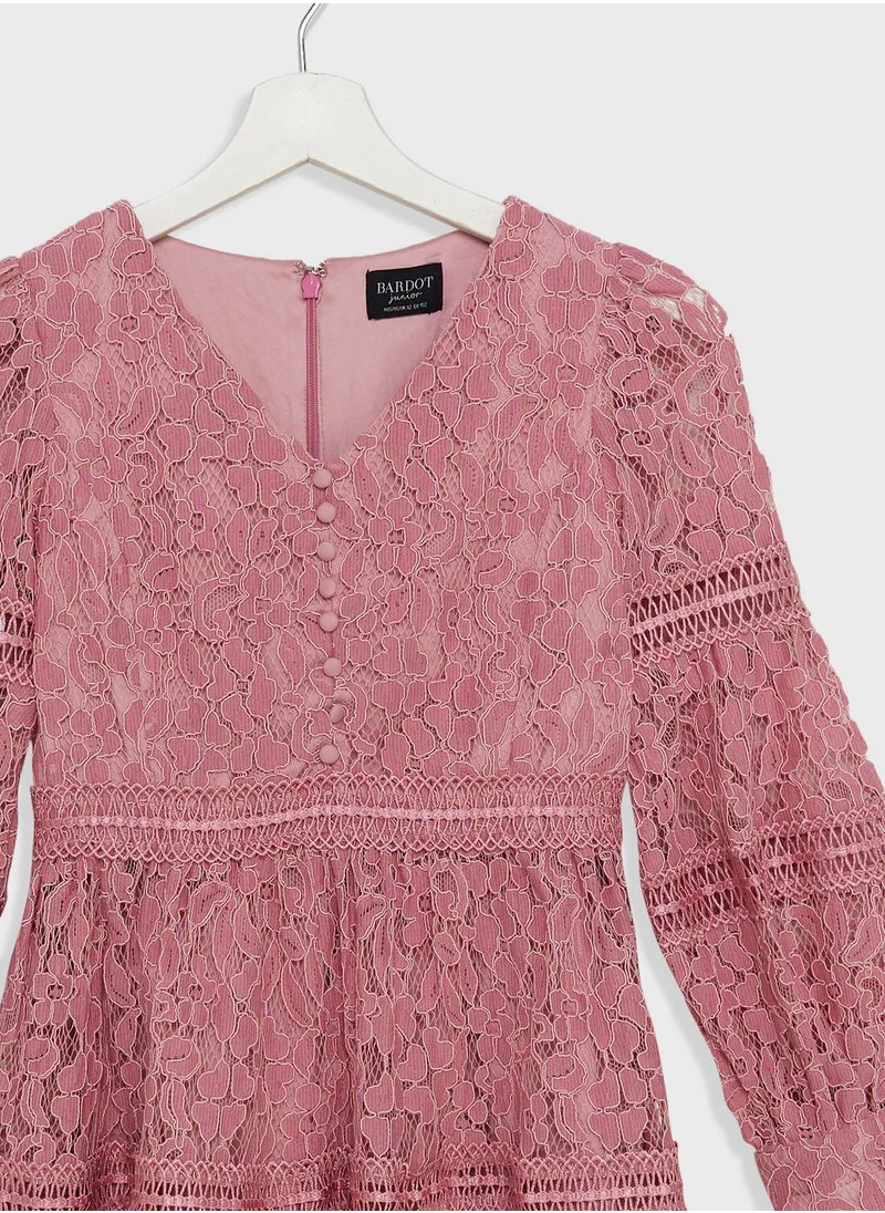 Bardot Junior Kids Venice Lace Midi Dress