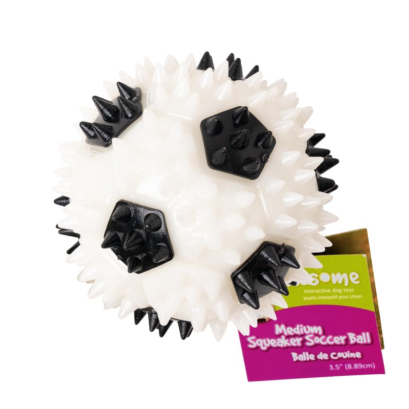 Gnawsome 35 Squeaker Soccer Ball Dog Toy Medium Promotes Dental and Gum Health for Your Pet Colors Will Vary All Breed Sizes - Image 2