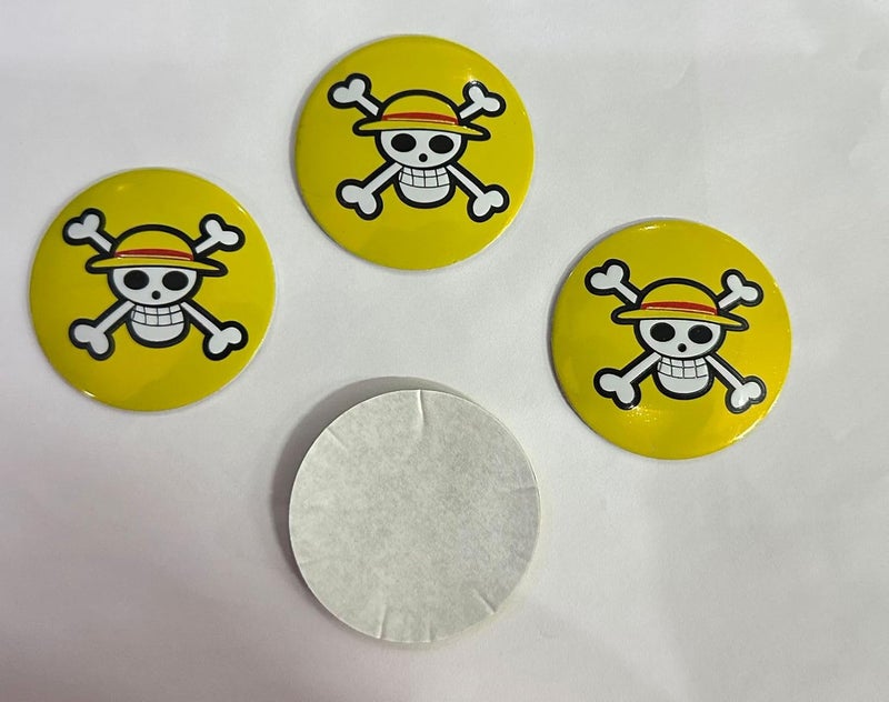 AUTO MT 4pcs Skull Pirates Sign Emblem Car Wheel Center Hub Cap Caps Badge Sticker Decal 56mm 2INCH (4PC Skull Pirates Wheel Sticker) - Image 2