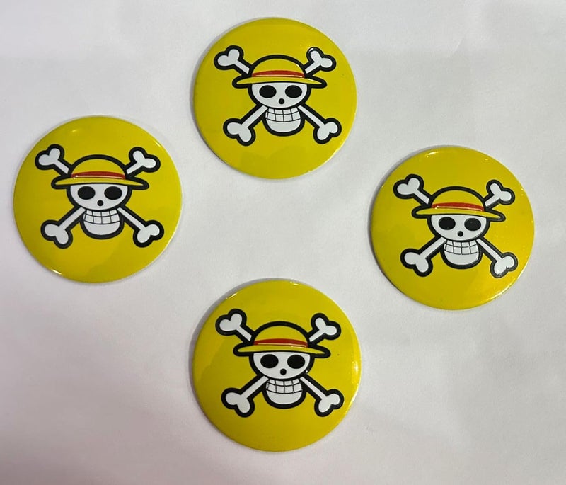 AUTO MT 4pcs Skull Pirates Sign Emblem Car Wheel Center Hub Cap Caps Badge Sticker Decal 56mm 2INCH (4PC Skull Pirates Wheel Sticker) - Image 5