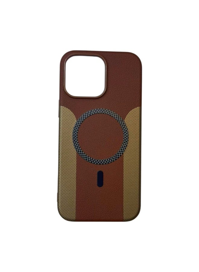 Maxora iPhone 16 Pro Max Leather Case Magsafe, Brown - Image 1