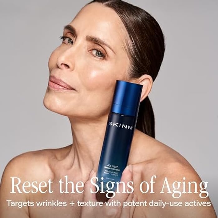 SKINN Deep Wrinkle Facial Serum, Intensive Age Reset - Anti Wrinkle Repair Skincare for Face - Hydrating & Plumping Anti Aging Serum Reduces Fine Lines - Ferulic Acid, Retinol & Vitamin C - Image 2