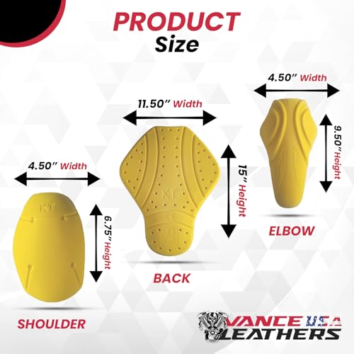 Vance Leather CE Level 2 Certified Armor Pads l Level 2 Approved Back, Shoulder and Elbows Armor Protector Inserts for Motorcycle Jackets - Image 3