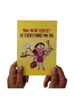 Oye Happy Oye Happy - Mom Multitasking Card - Funny Greeting Card for Mom - Durga Card - 12 x 17 cm  - Image 1