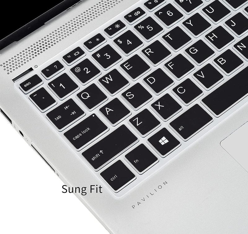 OJOS Keyboard Cover Protector Compatible for HP Pavilion X360 14 inches Laptop Ultra Thin Silicon Black Keyboard Skin Protector, 4.72 x 12.59 x 0.78 inches -Black - Image 3
