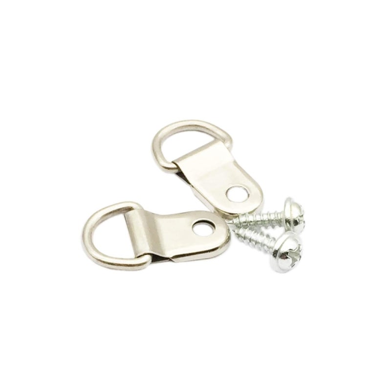 EesTeck 150 Pack Small D-Ring Steel Picture Hangers With Screws for Frames, Clocks, Paintings, Artwork, Photos, Mirrors - Hanging Solutions - Image 1