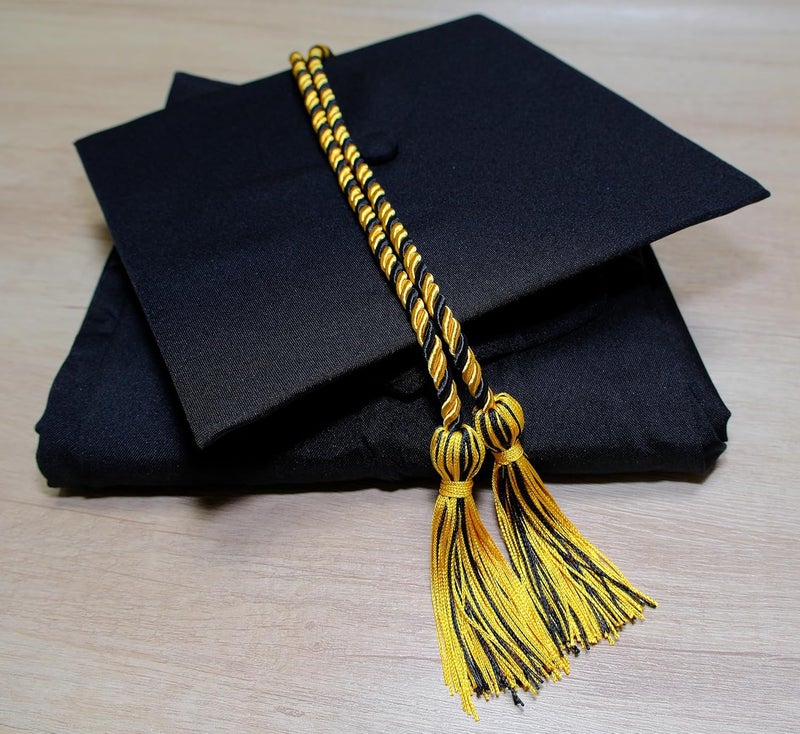 UIALECG Graduation Honor Cords, 68" Long (Black/Gold) - Image 2