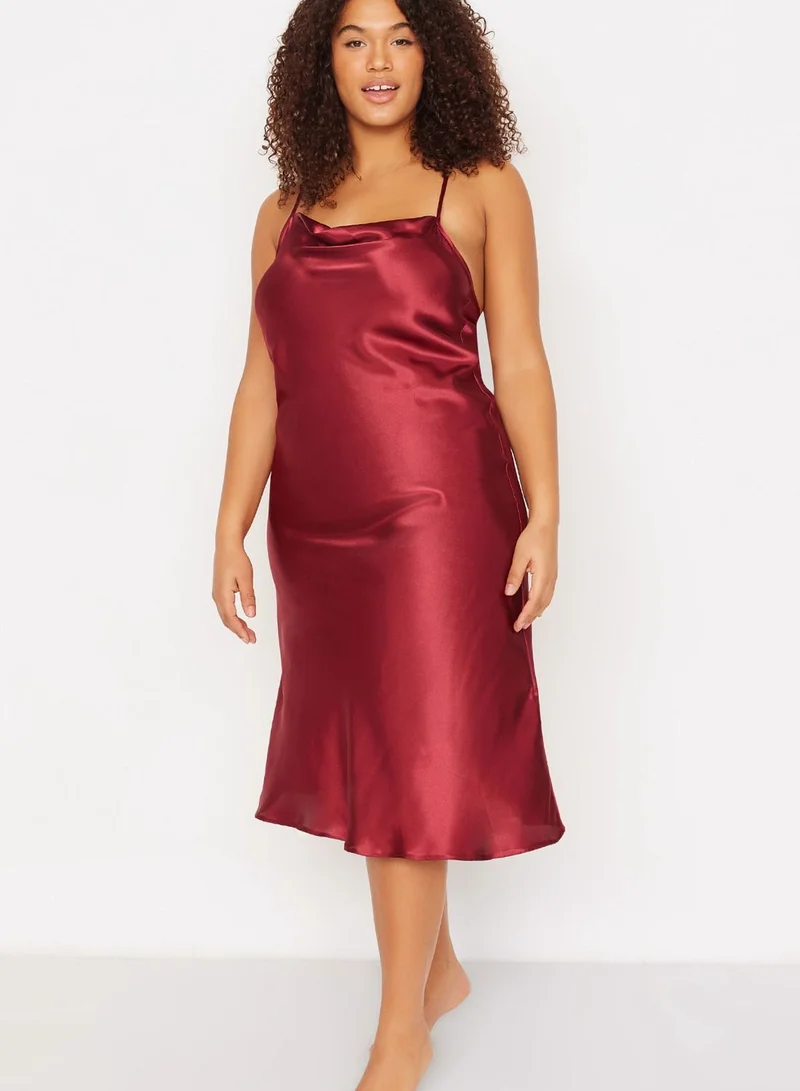 Trendyol Curve Strappy Cowl Neck Nightdress