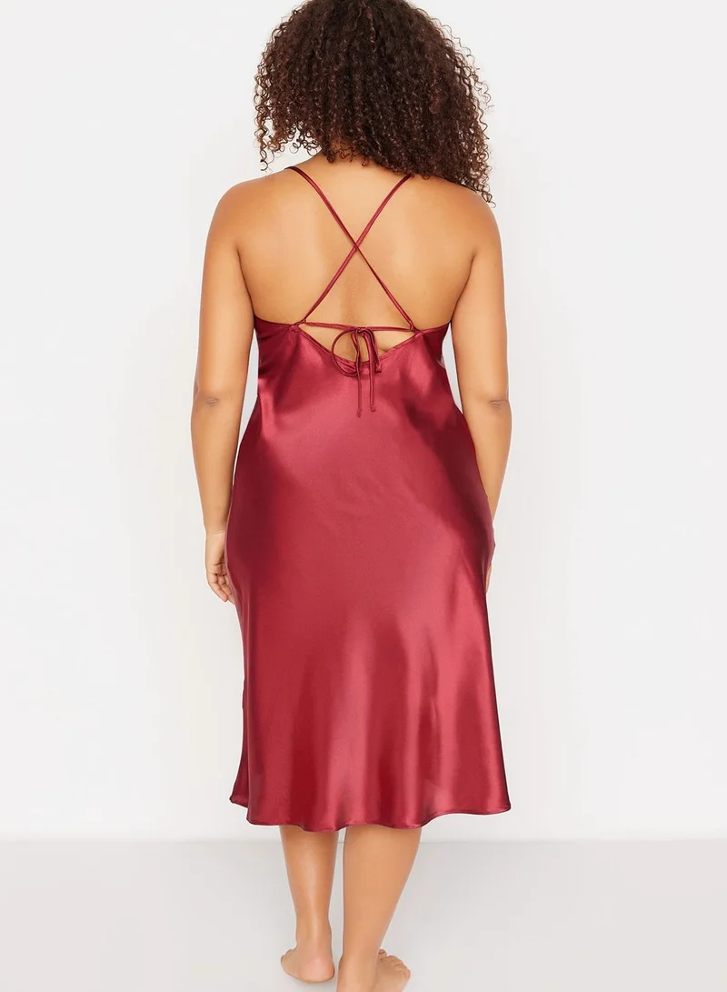 Trendyol Curve Strappy Cowl Neck Nightdress