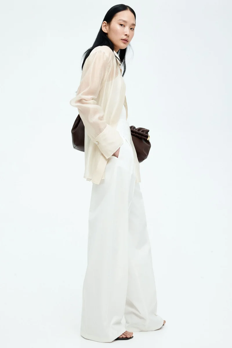 H&M Pleat-front cotton trousers