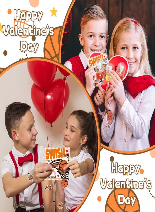 Gosodeny 24 Set Valentine's Day Gifts Bulk Basketball Party Favors Mini Finger Basketball Shooting Game Keychains Stickers Classroom Rewards Carnival Prizes Party Supplies - Image 5
