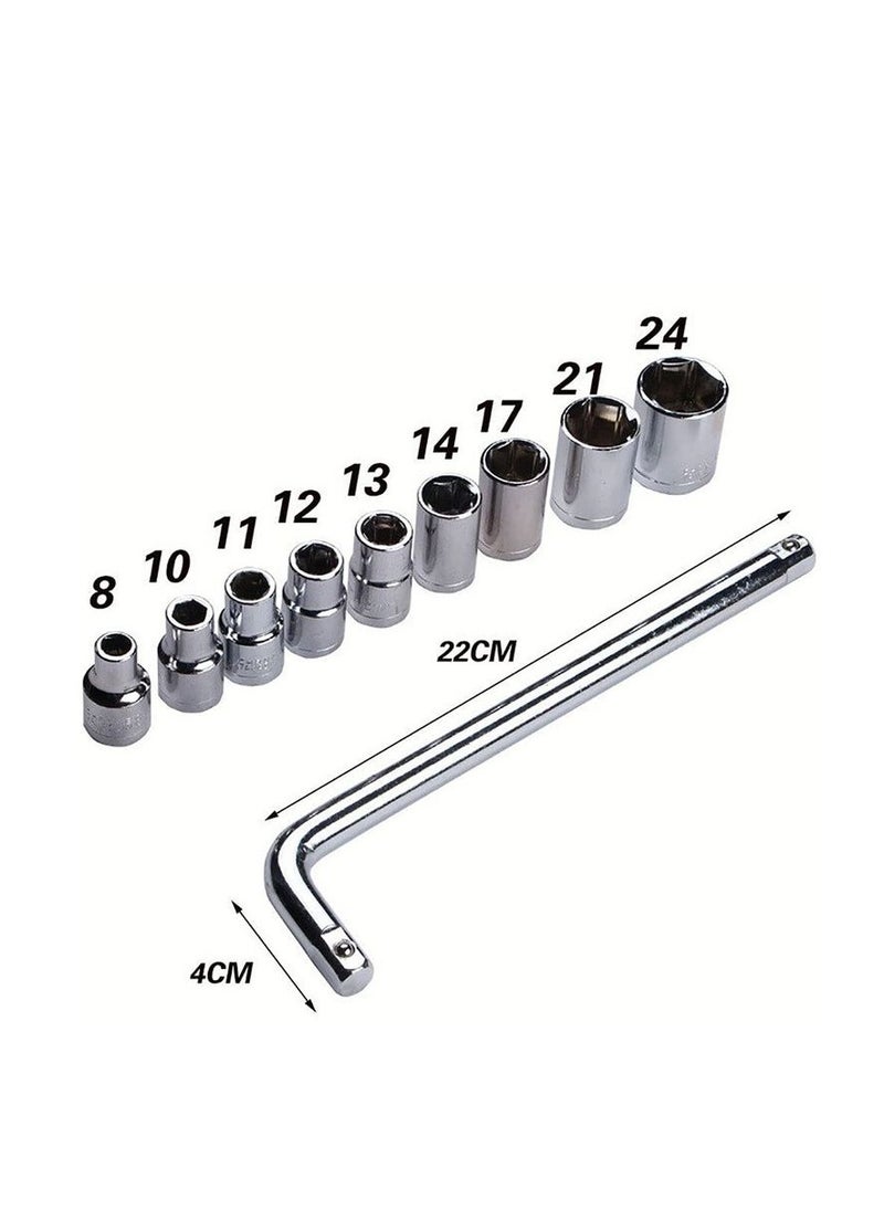 DEFAONS - DEFAONS  Premium Quality Electric Drill Set For Mechanic Home Workshop Purpose Screwdriver Get 10 Pieces Tool Kit 1/2inch Drive Metric - Image 1