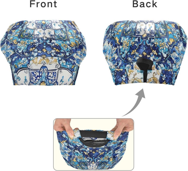 Kids Smocks Functional Bohemian Vintage Mandala Flower Cooking Aprons Toddler Chef Hat Set for Cooking Painting 3-12 - Image 2