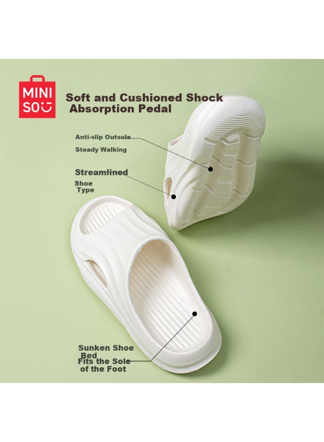 Miniso Home Slippers Men And Women Couples Comfortable Bathroom Anti-slip Anti-odor Cool Slippers Summer High-end Black 44-45 - Image 4