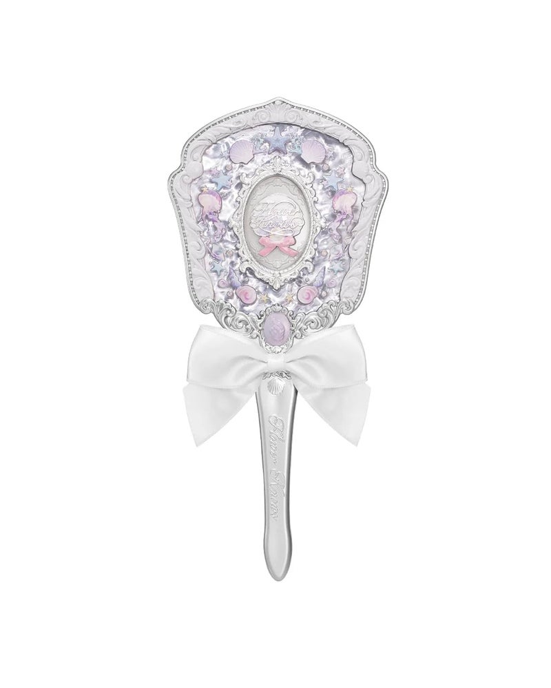 Flower Knows Shells Jewel Hand MirrorVintage Portable Handheld MirrorFancy Pretty Princess Mirror with Long HandleGift for GirlsPearly White - Image 2