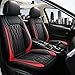 Pariitadin Leather Car Seat Covers Full Pair Waterproof Faux Leather Seat Covers for Cars NonSlip Car Interior Covers Universal Fit for Most Cars Sedans Trucks SUVs BlackRed Line - Image 2