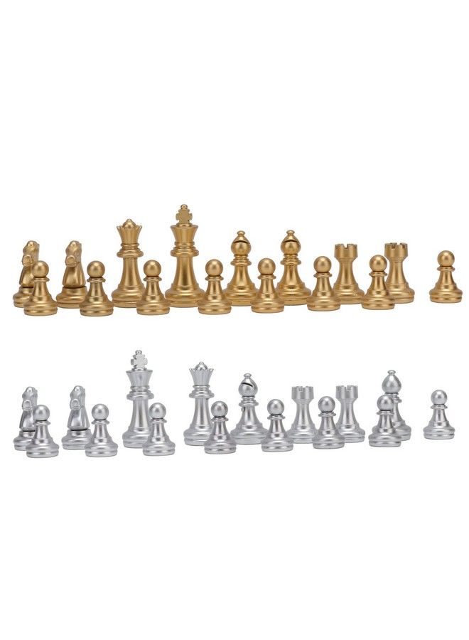 VGEBY Chess Pieces 32 Pieces 1.93In Chessmen Chess Pieces Wearproof Chess Pieces Chess Set For Adults Kids Toy Gold And Silver - Image 2