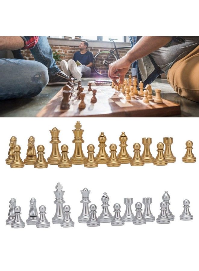VGEBY Chess Pieces 32 Pieces 1.93In Chessmen Chess Pieces Wearproof Chess Pieces Chess Set For Adults Kids Toy Gold And Silver - Image 5