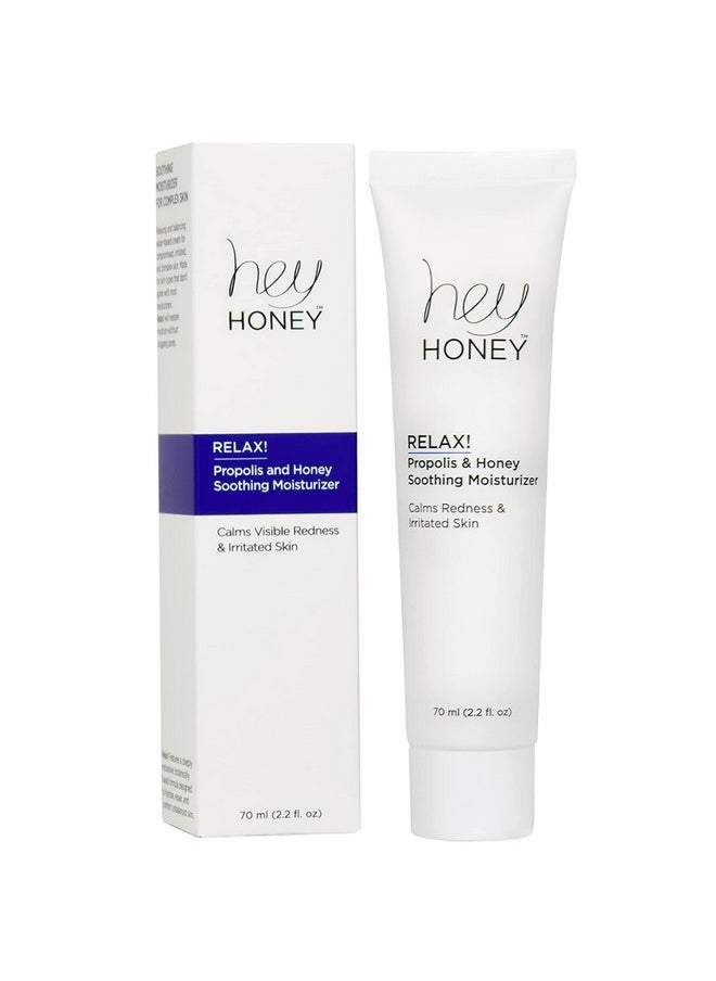 Hey Honey Skincare Relax Fast Acting Rosacea Treatment & Redness Relief Dermatologically Tested Calming Moisturizer For Sensitive Skin Oil Free With Honey & Propolis Antiaging Benefits 2.2 Oz  - Image 1