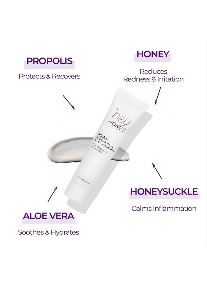 Hey Honey Skincare Relax Fast Acting Rosacea Treatment & Redness Relief Dermatologically Tested Calming Moisturizer For Sensitive Skin Oil Free With Honey & Propolis Antiaging Benefits 2.2 Oz  - Image 4