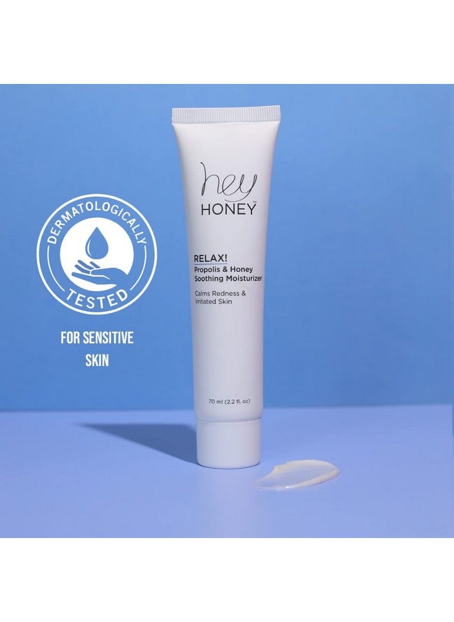 Hey Honey Skincare Relax Fast Acting Rosacea Treatment & Redness Relief Dermatologically Tested Calming Moisturizer For Sensitive Skin Oil Free With Honey & Propolis Antiaging Benefits 2.2 Oz  - Image 3