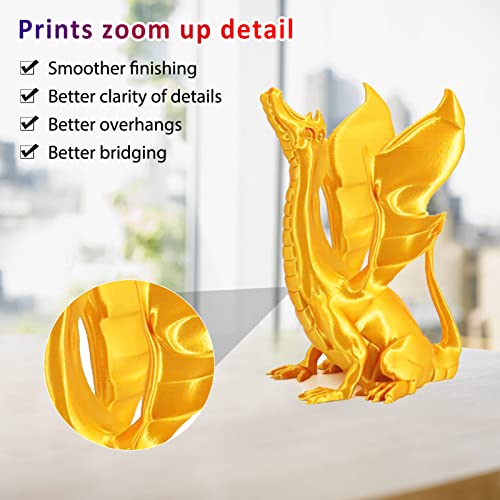 Dikale PLA+ 3D Printer Filament 1.75mm No Tangle, Neatly Wound Filament Net Weight 250g Spool, PLA Pro Plus, Silk Gold - Image 2
