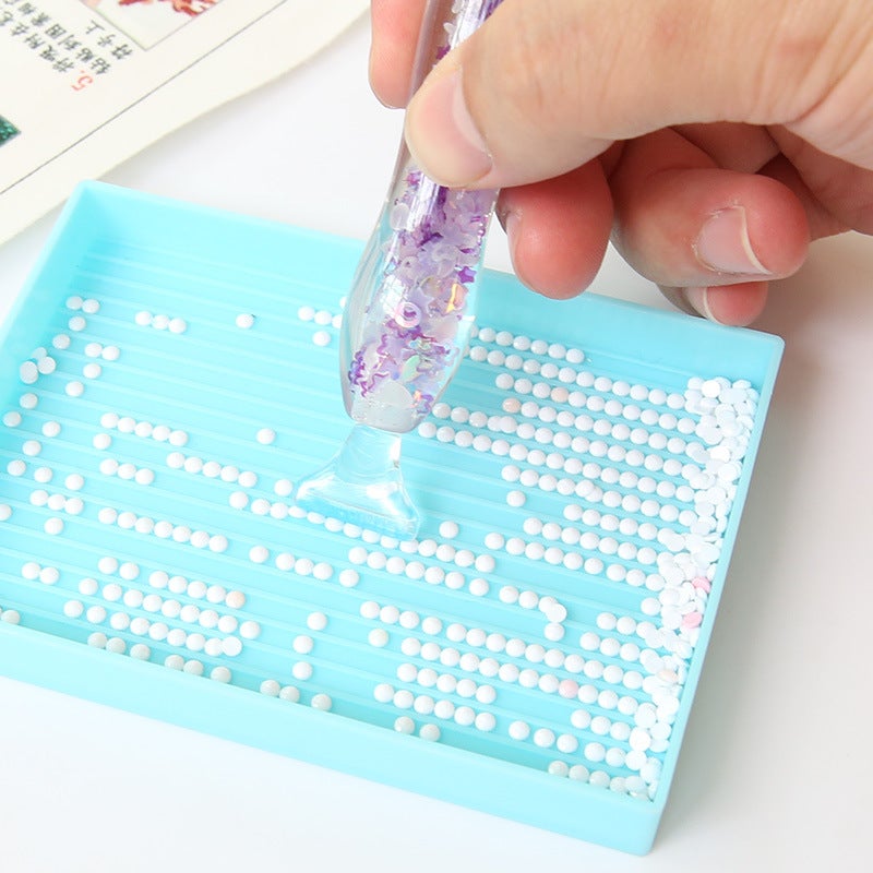 Diamond painting luminous point drill new foreign trade 5D luminous pen resin cartoon flower DIY diamond pen tool artifact(Blue luminous Pen + plastic 6 head) - Image 5