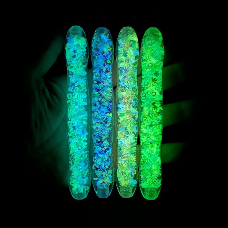 Diamond painting luminous point drill new foreign trade 5D luminous pen resin cartoon flower DIY diamond pen tool artifact(Blue luminous Pen + plastic 6 head) - Image 3
