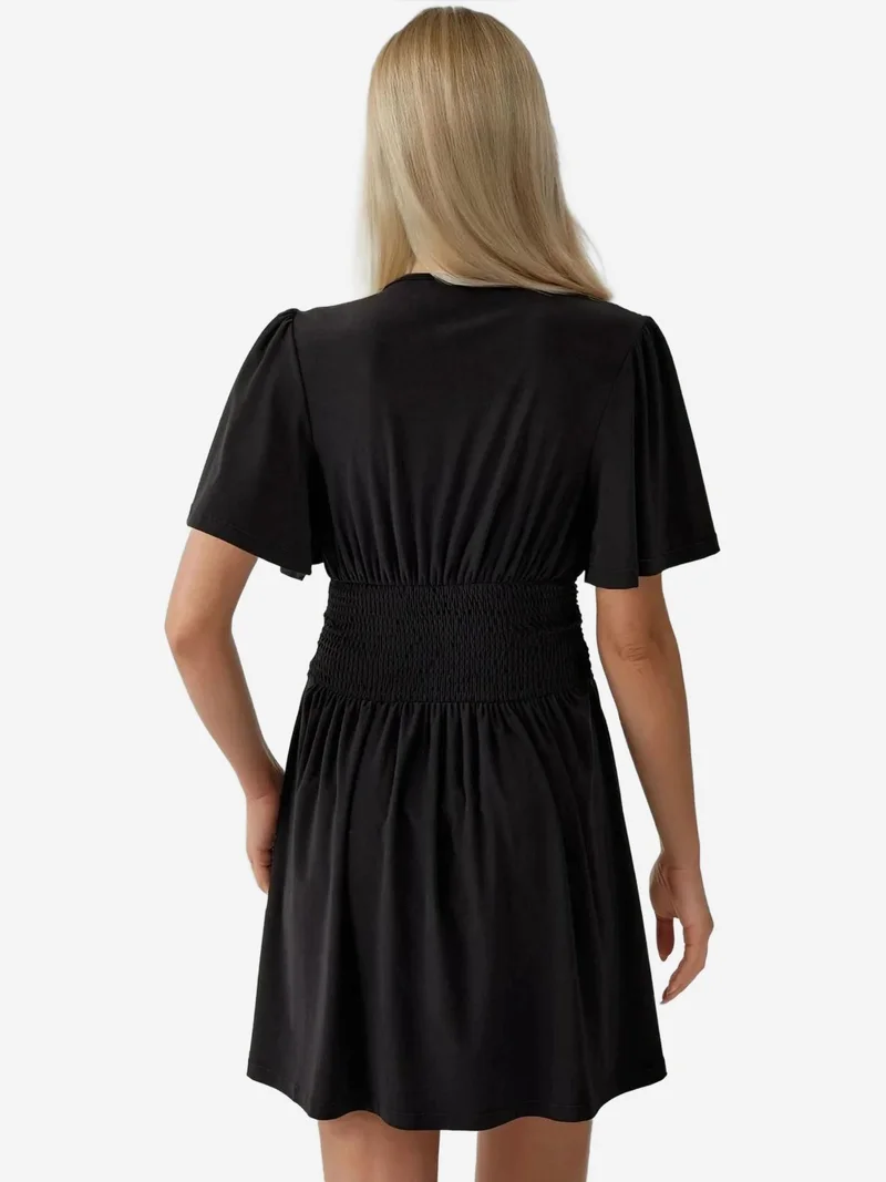 HICCUP V-Neck Short Sleeve Mini Dress