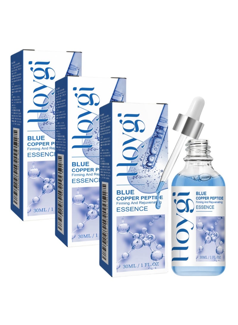 Hoygi 3-PACKS Blue Copper Peptide Anti-Aging Serum- Skin Revitalizing Formula with Brightening Essence for Radiant Face 30ml*3 - Image 1