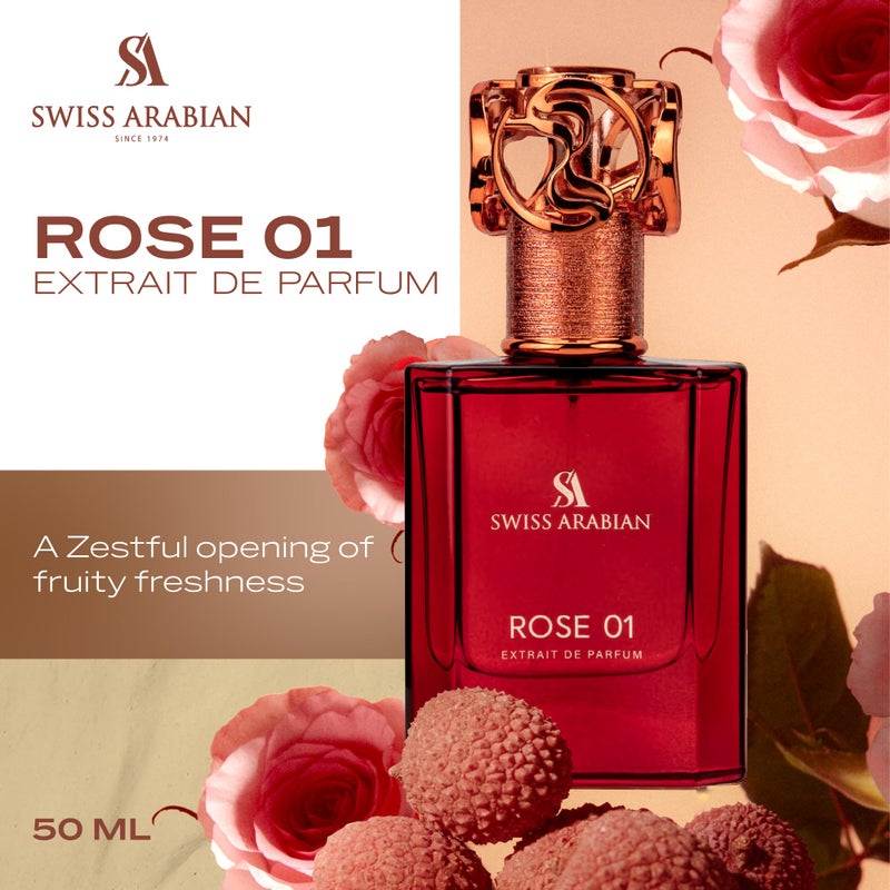 Swiss Arabian Rose 01 - Luxury Products From Dubai - Long Lasting, Addictive Personal EDP Spray Fragrance - Seductive Signature Aroma - 1.7 Oz - Image 2