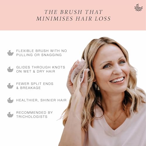 Manta Original AntiBreakage Hairbrush Gentle Detangling Brush for Wet Dry Hair Flexible Hairbrush for All Types Healthy Hair Care for Women Men Burgundy - Image 3