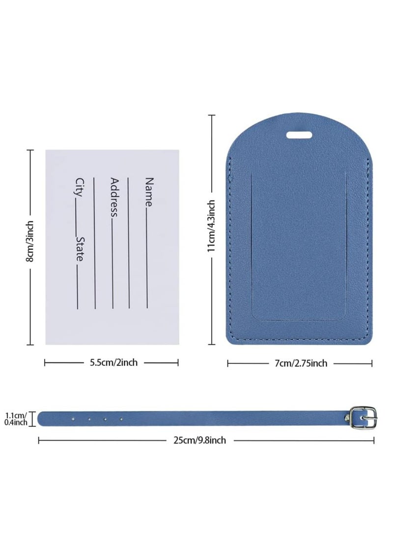 Oasisgalore - 6 Pack Leather Luggage Tags, Personalized Double-Sided Travel Tags with Privacy Cover, Color Options. - Image 1