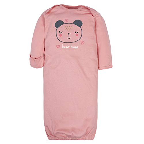 GerberBaby Girls4-Pack Sleeper GownBear PinkPreemie - Image 2