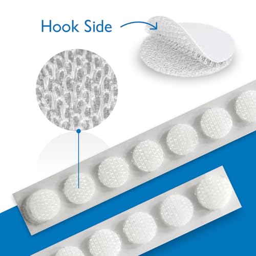 FindTape Hook Side Self Adhesive Dots 1440 Pcs – 1/2 in Sticky Back Dots, Hook Side Only, Self Adhesive Backing Great for Arts and Crafts, Classrooms, and Home Office Use (White) - Image 2