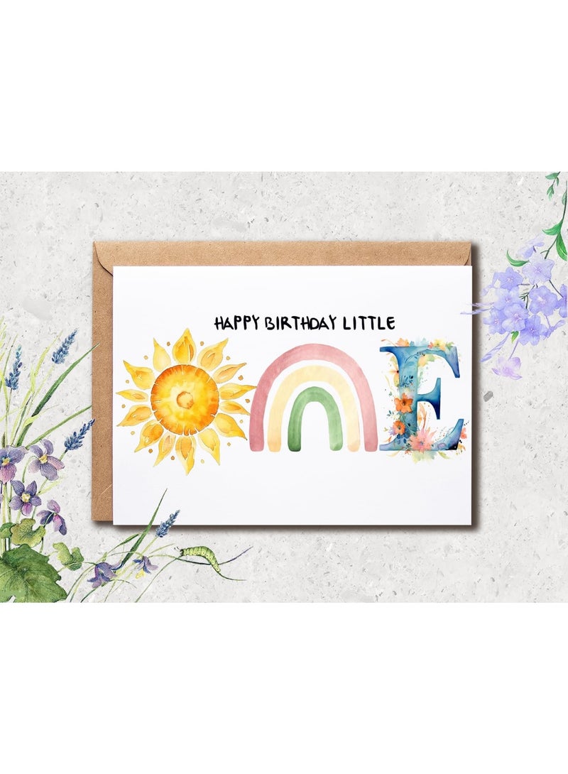 Happy 1st Birthday Baby Card, Little One Greeting Cards Suitable For Baby Boy Girl First Birthday Celebration - Image 3