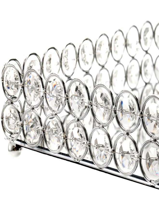 Hedume Crystal Cosmetic Mirrored Makeup Tray, 12.3" x 8", Large Jewelry Organizer, Ornate Decorative Vanity Tray for Dresser, Countertop, Wedding, Home, Bathroom - Image 3