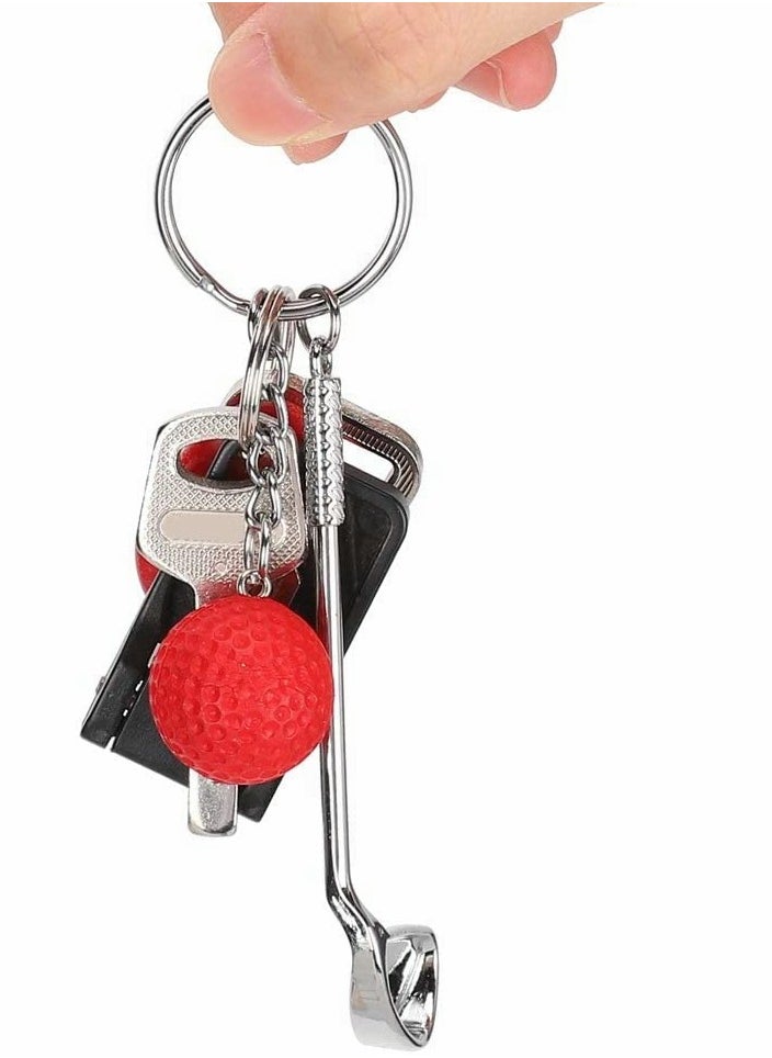Generic - Mini Golf Racket and Ball Keychain Set, 9 Pcs Metal Golf Clubs Keyring, Creative Pendant for Golf Lovers - Image 1