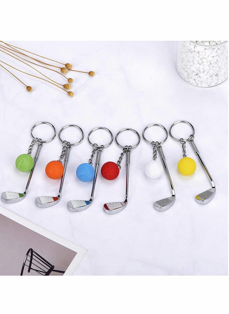 Generic - Mini Golf Racket and Ball Keychain Set, 9 Pcs Metal Golf Clubs Keyring, Creative Pendant for Golf Lovers - Image 1