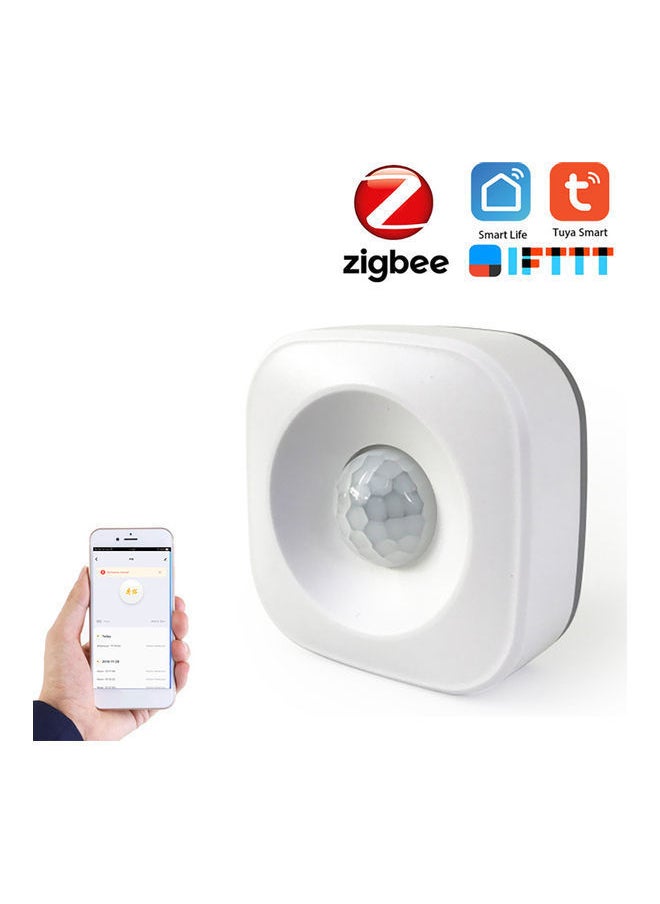 NIBEMINENT Tuya Powered ZigBee PIR Motion Sensor Wireless Passive Infrared Detector 360° Detection Angle Security Burglar White 8 x 5 8cm  - Image 1